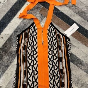 NWT Karen Millen Monogram Knit Halter Top, S